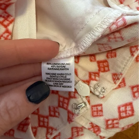 LOFT linen blend pocket skirt NWT size 2 pink and burgundy skirt mini skirt - Picture 4 of 4